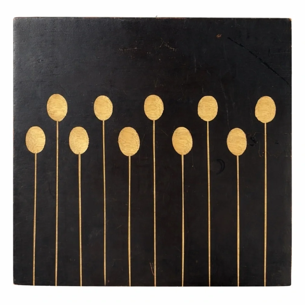 Wood Wall Art Blocks With Carved Stem Design
